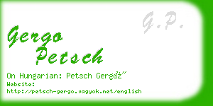 gergo petsch business card